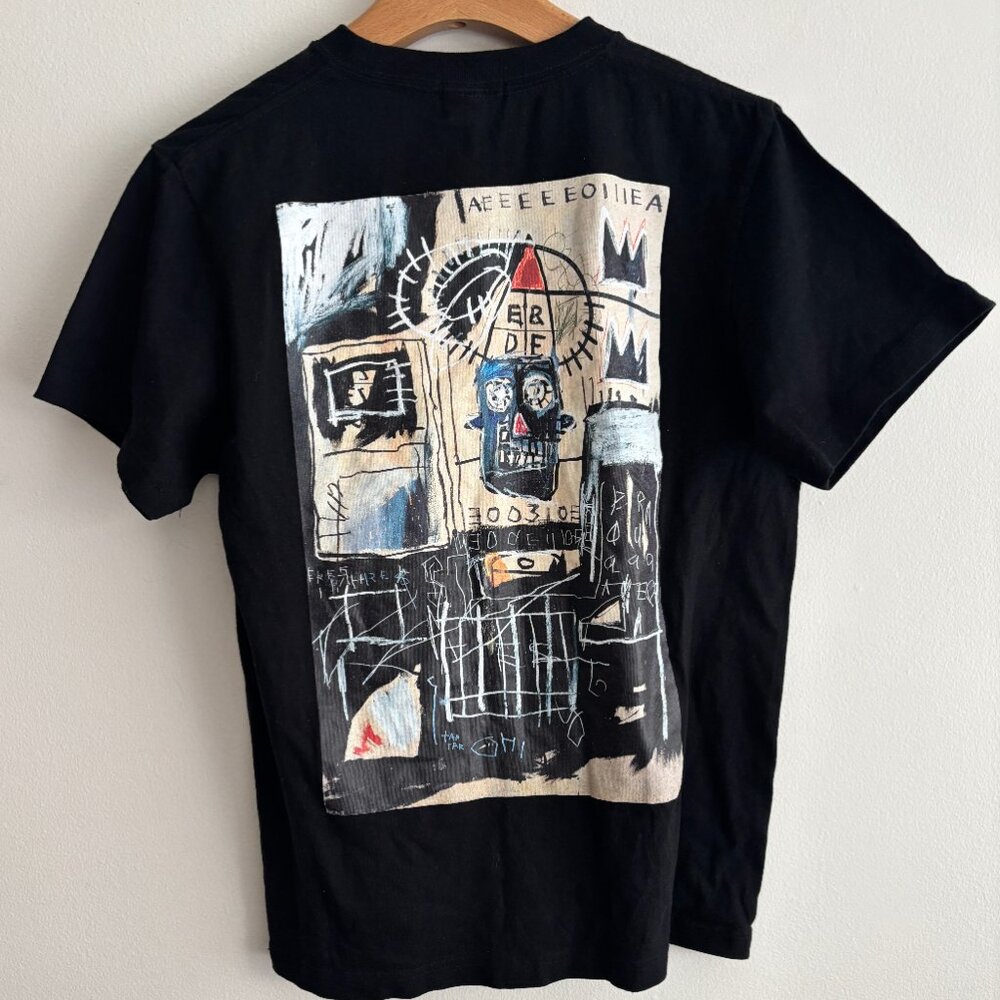 Beams Basquiat Art Graphic Black Tee T-Shirt - Small